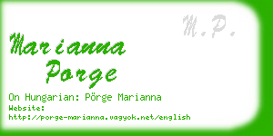 marianna porge business card