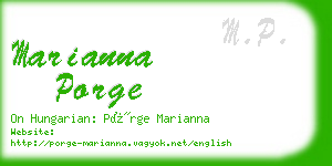 marianna porge business card